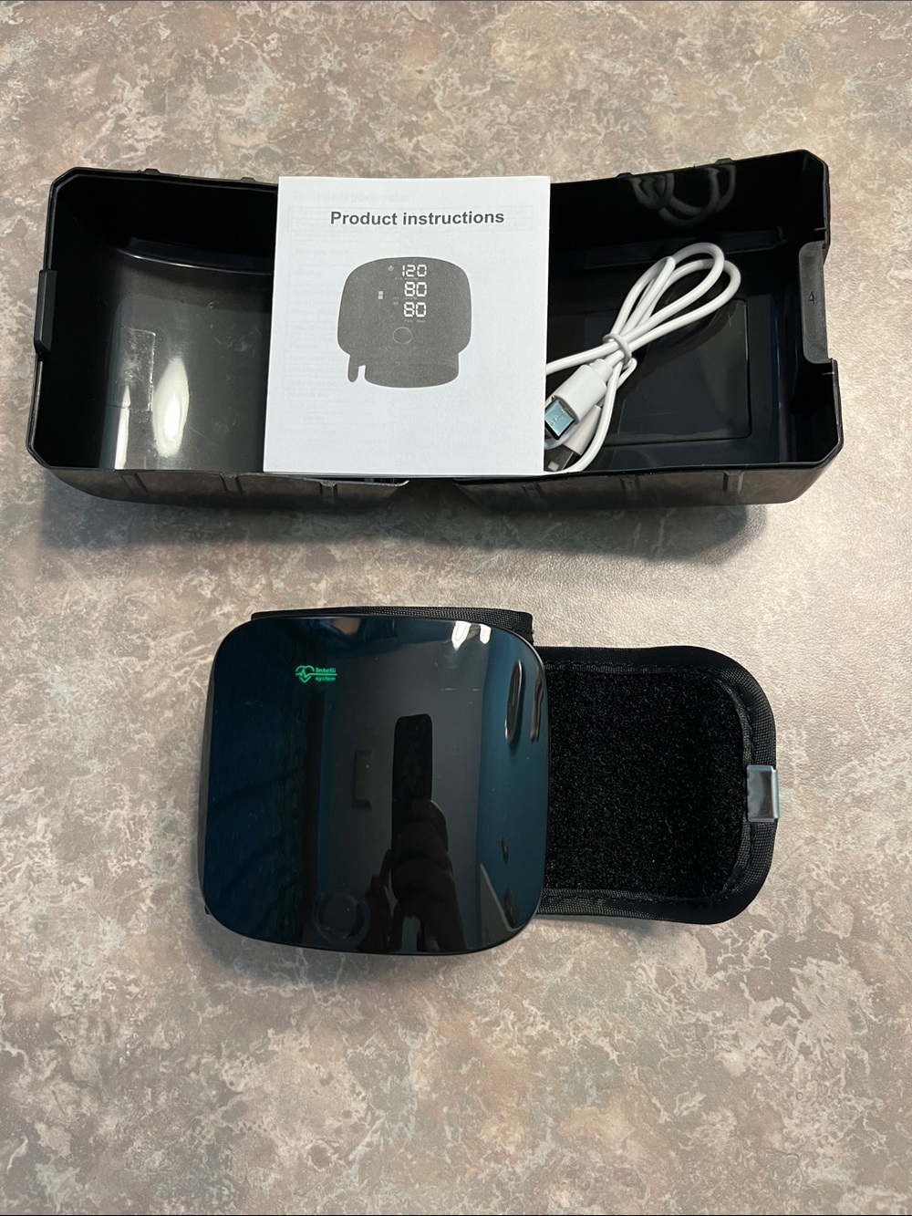 Blood Pressure Monitor With Voice and Inflating Wrist Cuff Health Device